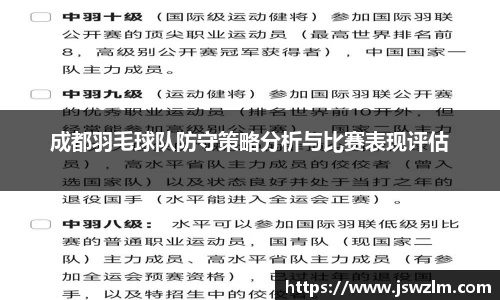 成都羽毛球队防守策略分析与比赛表现评估